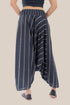 Striped harem pants with elastic waistband